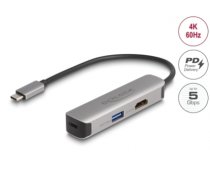 Delock USB Type-C™ Adapter to HDMI 4K 60 Hz with USB Type-A and USB Type-C™ Data + PD 92 W (61060)
