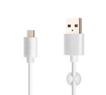 Fixed | Data And Charging Cable With USB/USB-C Connectors | White (FIXD-UC2M-WH)