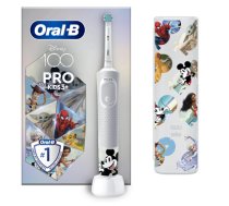 Oral-B | Electric Toothbrush with Travel Case | Vitality PRO Kids Disney 100 | Rechargeable | For kids | Number of brush heads included 1 | Number of teeth brushing modes 2 | Whi (Vitality Pro Disney)