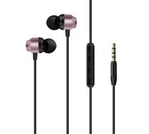 Słuchawki przewodowe jack 3,5 mm Różowo-czarne (CIA10RG)