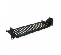 VALUE 19"-Fixed Shelf, 485 x 150mm, max. 10 kg, 2U, black (26.99.0404)