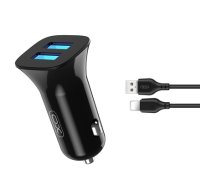 XO TZ10 Car Charger 2x USB 2,4A + Lightning Cable (GSM167462)
