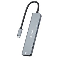 Aula UC-902 7in1 Hub adapteris USB-C uz Hdmi 4K 60Hz / SD / PD uzlāde / USB-C / Micro SD / 2x USB (UC-902)