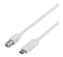 Kabelis DELTACO USB 2.0  C - B, 1m, baltas (201901171030)