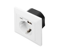Digitus | Safety Plug for Flush Mounting with 1 x USB Type-C, 1 x USB A (DA-70615)
