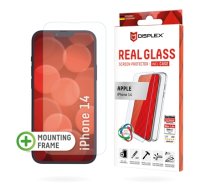 Displex Screen Protector (10H) + Case for Apple iPhone 14, Eco Mounting Frame, + Case, Tempered Glass, scratch resistant protective film (01710)