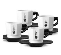 Set of 4 cups BIALETTI PERFETTO MOKA Porcelain 4x 75 ml Black, White (700000652)