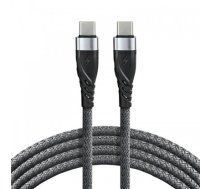 USB-C PD 100cm everActive CBB-1PDG Power Delivery 3A cable with 60W fast charging support Nylon Grey (CMMUC3/.1GY)