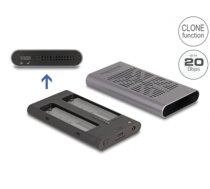 Delock External USB 20 Gbps Enclosure for 2 x M.2 NVMe PCIe SSD with USB Type-C™ female and Clone function (42027)