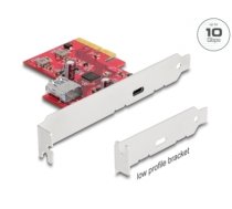 Delock PCI Express x4 Card to 1 x external USB 10 Gbps USB Type-C™ female + 1 x internal USB 10 Gbps Type-A female - Low Profile (90158)