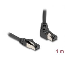 Delock RJ45 Network Cable Cat.8.1 S/FTP 90° upwards angled / straight 1 m black (80394)