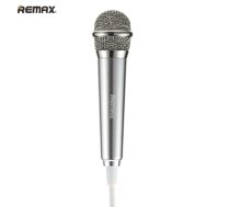Remax K01 Mini Universāls 3.5mm Vada Mikrofons priekš Karaoke & AUX Iekārtām ar 2x Plug-In Adapteri Sudraba (RMK-K01)