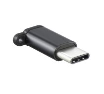 TakeMe Lādētāja vada Adapteris no Micro USB (ligzda) uz USB-C (Type-C) spraudnis Melns (OEM) (TM-MICR-TPC-BK)