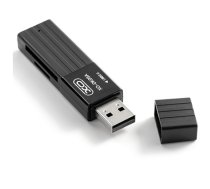 XO DK05A 2in1 Karšu lasītājs USB 2.0 Flash Disks ar Micro SD un SD karšu slotu Melns (DK05A)