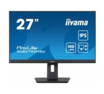 27” Full HD IPS monitor with edge-to-edge design, perfect for multi-monitor setups with height adjustable stand (XUB2793HS-B6)