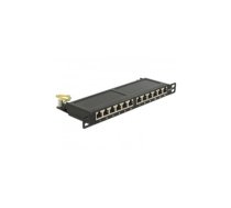 Delock 10″ Patch Panel 12 Port Cat.6A 0.5 U black (43312)