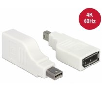 Delock Adapter mini Displayport 1.2 male > Displayport female 4K 90° turned white (65867)