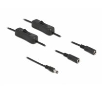 Delock Cable DC 5.5 x 2.1 mm male to 2 x DC female with switch 1 m (86794)