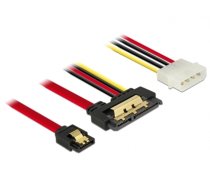 Delock Cable SATA 6 Gb/s 7 pin receptacle + Molex 4 pin power plug > SATA 22 pin receptacle straight metal 30 cm (85230)