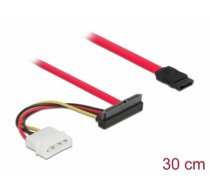 Delock Cable SATA 6 Gb/s 7 pin receptacle + Molex 4 pin power plug > SATA 22 pin receptacle upwards angled 50 cm (86078)