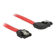 Delock Cable SATA 6 Gbs male straight  SATA male right angled 20 cm red metal (83967)