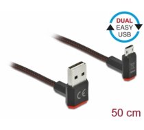 Delock EASY-USB 2.0 Cable Type-A male to EASY-USB Type Micro-B male angled up / down 0.5 m black (85265)