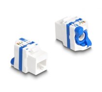 Delock Keystone Module RJ45 jack to LSA Cat.6A toolfree with blue twist lock (88130)