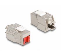 Delock Keystone Module RJ45 jack to LSA Cat.6A toolfree with red dust cover (87952)