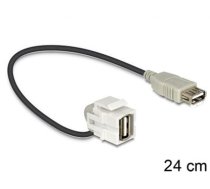 Delock Keystone module USB 2.0 A female  USB 2.0 A female 110 with cable (86327)