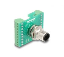 Delock M12 Transfer Module Adapter 17 pin A-coded male to 18 pin terminal block for installation (60661)