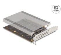Delock PCI Express x16 Card to 4 x internal NVMe M.2 Key M with heat sink - Bifurcation (LxW: 145 x 111 mm) (90210)
