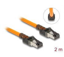 Delock RJ45 Network Cable with USB Type-C™ port finder function Self Tracing Cat.6A S/FTP 2 m orange (80408)