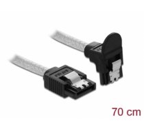 Delock SATA 6 Gb/s Cable straight to downwards angled 70 cm transparent (85347)