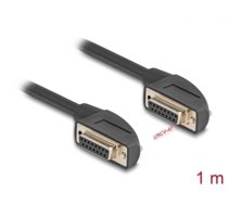 Delock Serial Cable D-Sub 15 female with screw 90° right angled to D-Sub 15 female with screw 90° right angled 1 m black (80476)