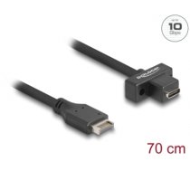 Delock USB 10 Gbps cable Type-E Key A 20 pin male to USB Type-C™ female panel-mount 70 cm (85776)