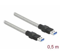 Delock USB 3.2 Gen 1 Cable Type-A male to Type-A male with metal jacket 0.5 m (86774)