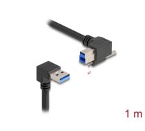 Delock USB 5 Gbps Cable USB Type-A male 90° downwards angled to USB Type-B male with screw 90° right angled 1 m black (80481)