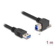 Delock USB 5 Gbps Cable USB Type-A male straight to USB Type-B male with screw 90° right angled 1 m black (80484)