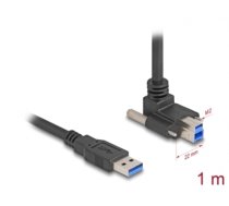 Delock USB 5 Gbps Cable USB Type-A male straight to USB Type-B male with screw distance 22 mm 90° upwards angled 1 m black (80480)