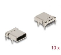 Delock USB 5 Gbps USB Type-C™ female 24 pin SMD connector for solder mounting 10 pieces (66805)