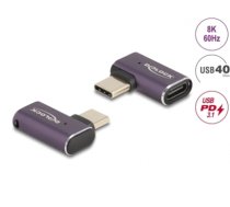 Delock USB Adapter 40 Gbps USB Type-C™ PD 3.1 240 W male to female angled left / right 8K 60 Hz metal (60287)