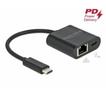 Delock USB Type-C™ Adapter to Gigabit LAN 10/100/1000 Mbps with Power Delivery port black (66644)