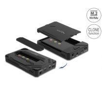 Delock USB Type-C™ Enclosure for 1 x M.2 NVMe SSD + 1 x 2.5″ SATA SSD / HDD with Clone Function (42020)