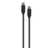 Gembird CCDB-mUSB2B-CMCM-6 Cotton braided Type-C male-male USB cable with metal connectors, 1.8 m, black color (4174C98DD3E0291CF4AAB705883F9ED6AA89A486)