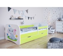 Lova Babydreams - Mažasis drambliukas, žalia, 180x80, su stalčiumi (KK-0301)