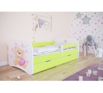 Lova Babydreams - Meškiukas su drugeliais, žalia, 180x80, su stalčiumi (KK-0373)