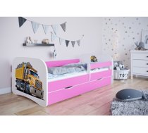 Lova Babydreams - Sunkvežimis, rožinė, 180x80, su stalčiumi (KK-0399)