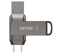 Lexar | 2-in-1 Flash Drive | JumpDrive Dual Drive D400 | 64 GB | USB 3.1 | Grey (LJDD400064G-BNQNG)