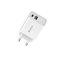 Įkroviklis Devia Smart PD+QC USB-A+Type-C 30W baltas (49493)