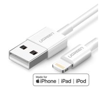 USB kabelis Ugreen US155 MFi USB to Lightning 2.4A 1.5m baltas (52951)